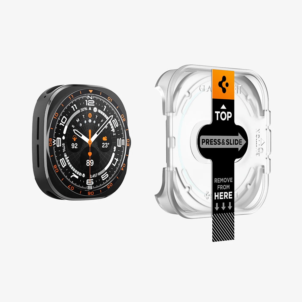 Spigen GlastR EZ FIT Protective Film for Samsung Galaxy Watch Ultra2, Tempered Glass, Set of 2 pieces AGL11758