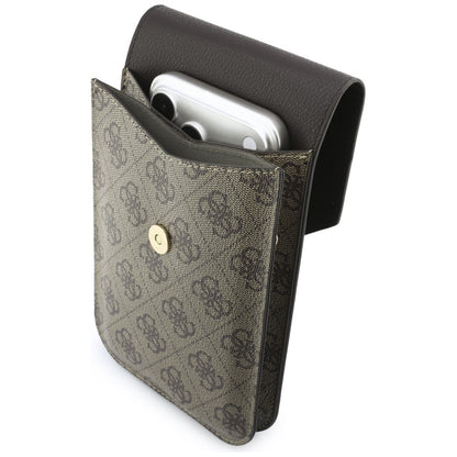 Universal Phone Bag, Guess, 4G Grained Classic Logo, Brown