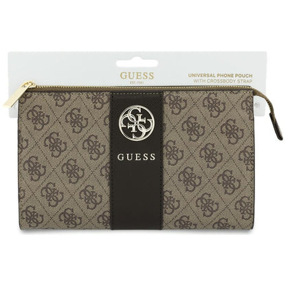 Universal Phone Bag, Guess, 4G Round Classic Logo Stripe, Brown