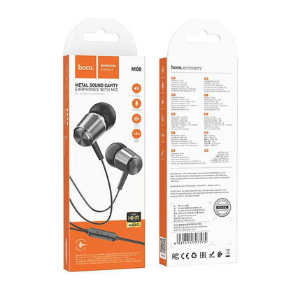 Handsfree 3.5mm HOCO M108, Gray