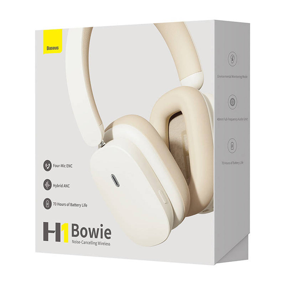Handsfree Bluetooth Baseus Bowie H1, A2DP, ANC, Cream NGTW230202