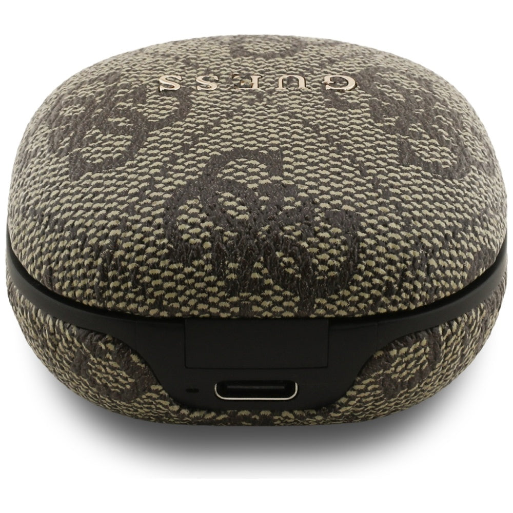 Handsfree Bluetooth Guess 4G Classic Metal Logo, TWS, Brown