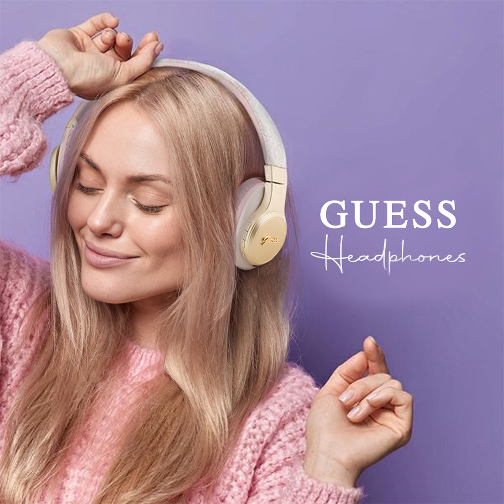 Handsfree Bluetooth Guess 4G Tone on Tone Script Logo, A2DP, Pink