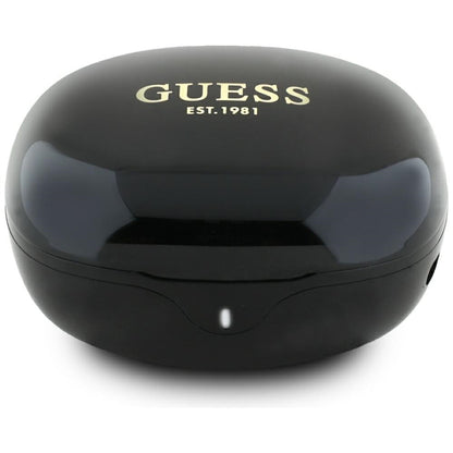 Handsfree Bluetooth Guess Flat Classic Logo Electroplated, TWS, Black