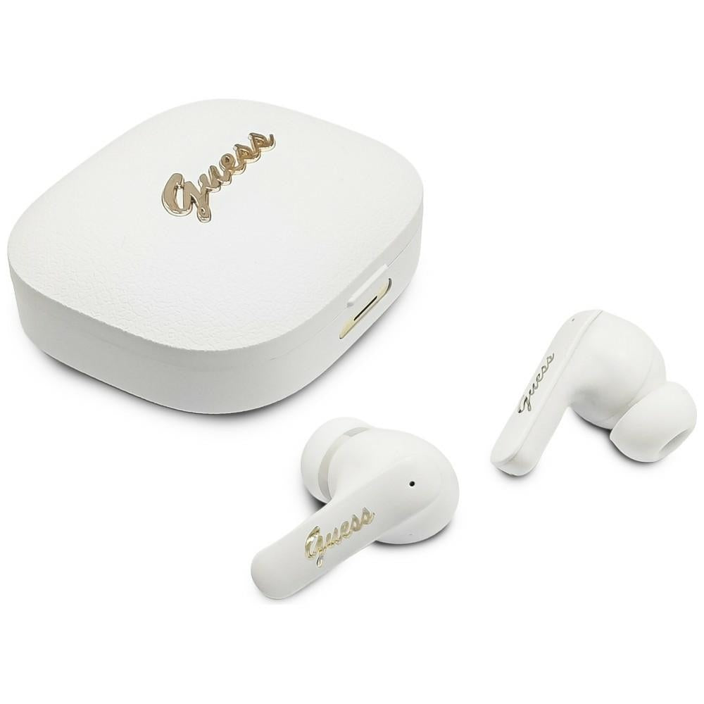 Handsfree Bluetooth Guess Script Metal Logo, TWS, White