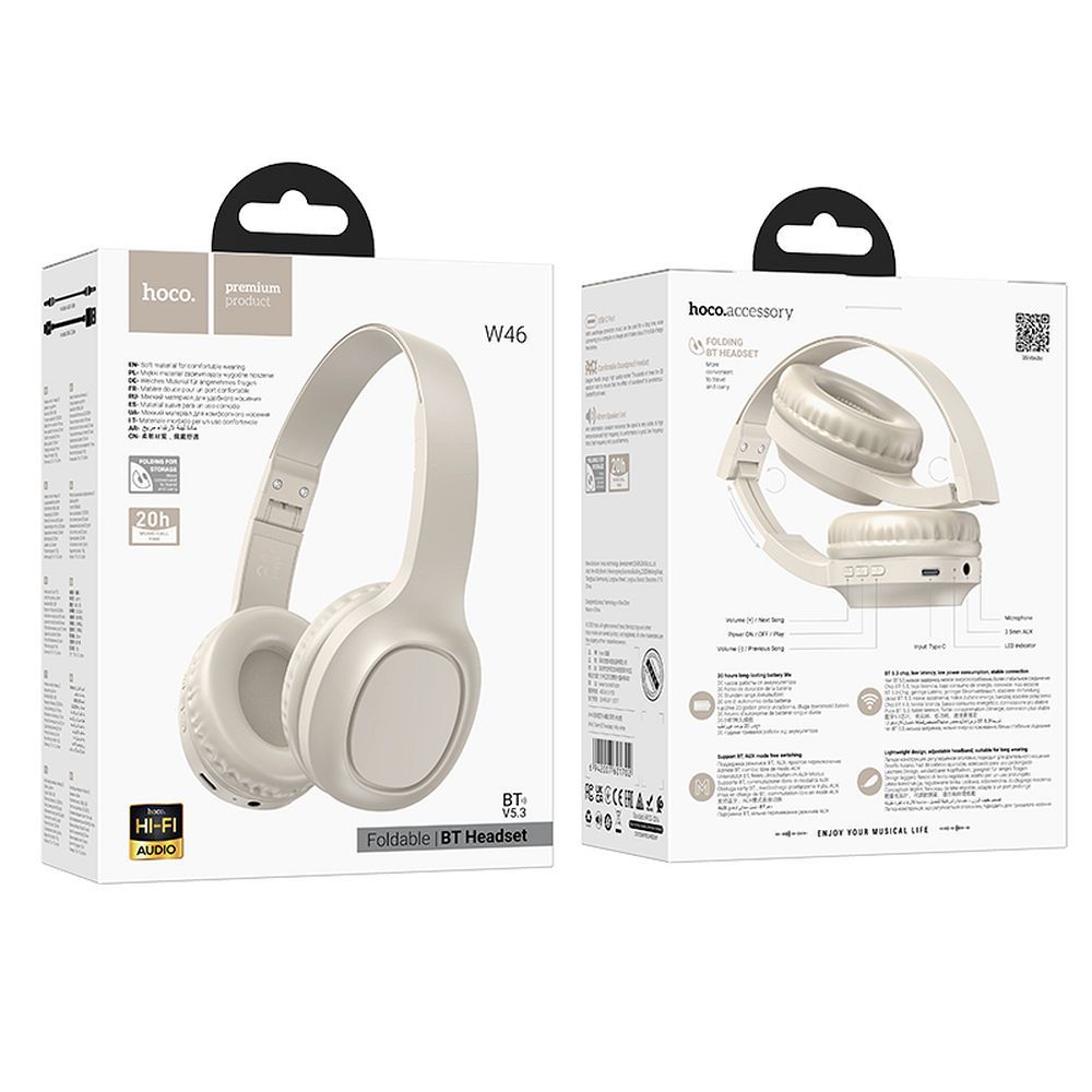 HOCO W46 Bluetooth Handsfree, A2DP, White