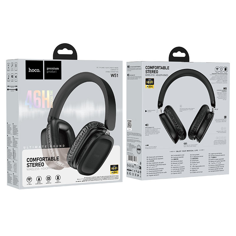 HOCO W51 Delightful Bluetooth Handsfree, A2DP, Black
