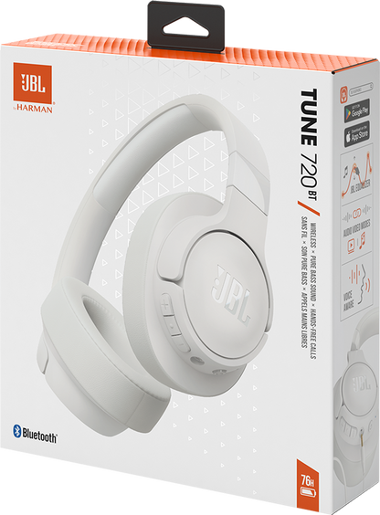 JBL Tune 720BT White Bluetooth Handsfree, MultiPoint, A2DP, JBLT720BTWHT