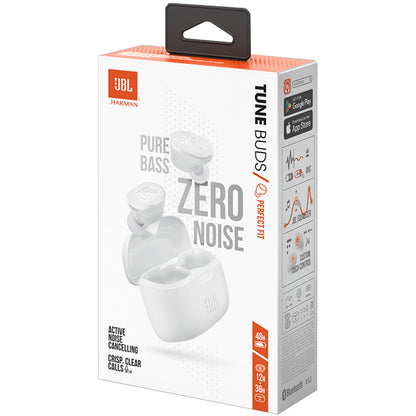 JBL Tune Buds Bluetooth Handsfree, TWS, ANC, MultiPoint, White JBLTBUDSWHT