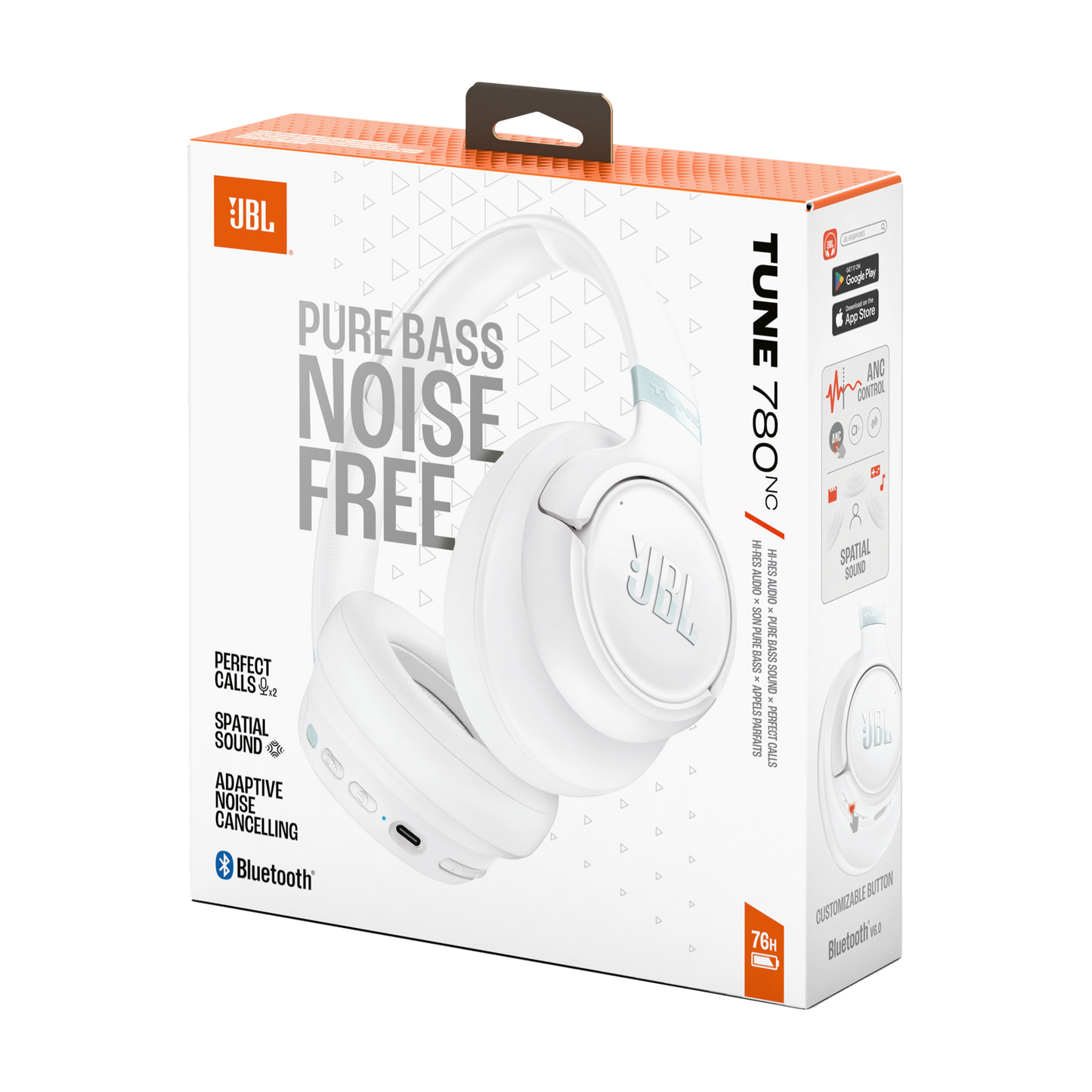 Bluetooth Handsfree JBL Tune 780NC, MultiPoint, A2DP, ANC, White