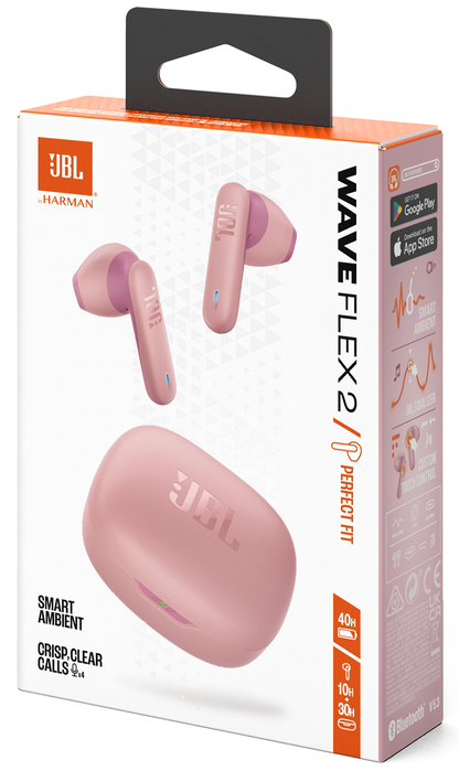 Handsfree Bluetooth JBL Wave Flex 2, TWS, ANC, MultiPoint, Pink JBLWFLEX2PIK