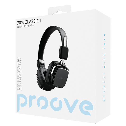 Handsfree Bluetooth Proove 70's Classic II, A2DP, Black