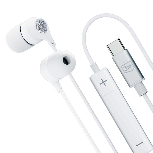 Handsfree USB-C 3MK, White 