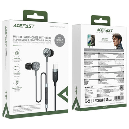 Handsfree USB-C Acefast L6, 1.2m, Black