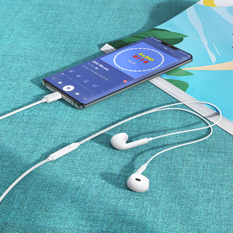 Handsfree USB-C Borofone BM100 Max Fuente, White