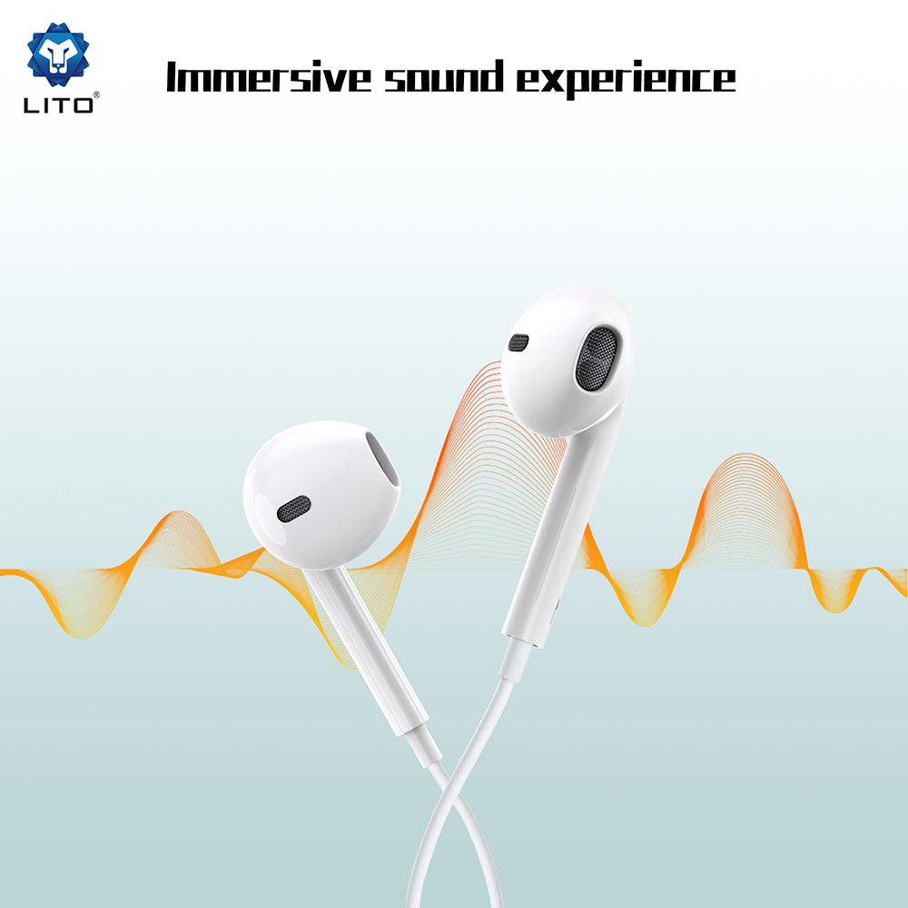 Handsfree USB-C Lito LF01T, 1.2m, White