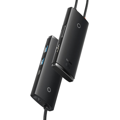 Baseus USB-C Hub, 2 x USB-A 3.0 - 1 x USB-C - 1 x HDMI - 1 x SD - 1 x microSD, Black WKQX050001