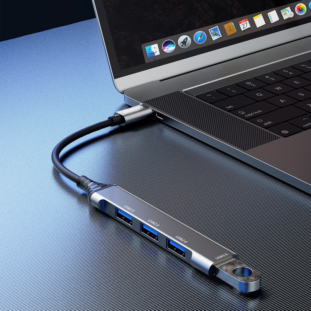 Dudao A16T USB-C Hub, 1 x USB-A 3.0 - 3 x USB-A, Black