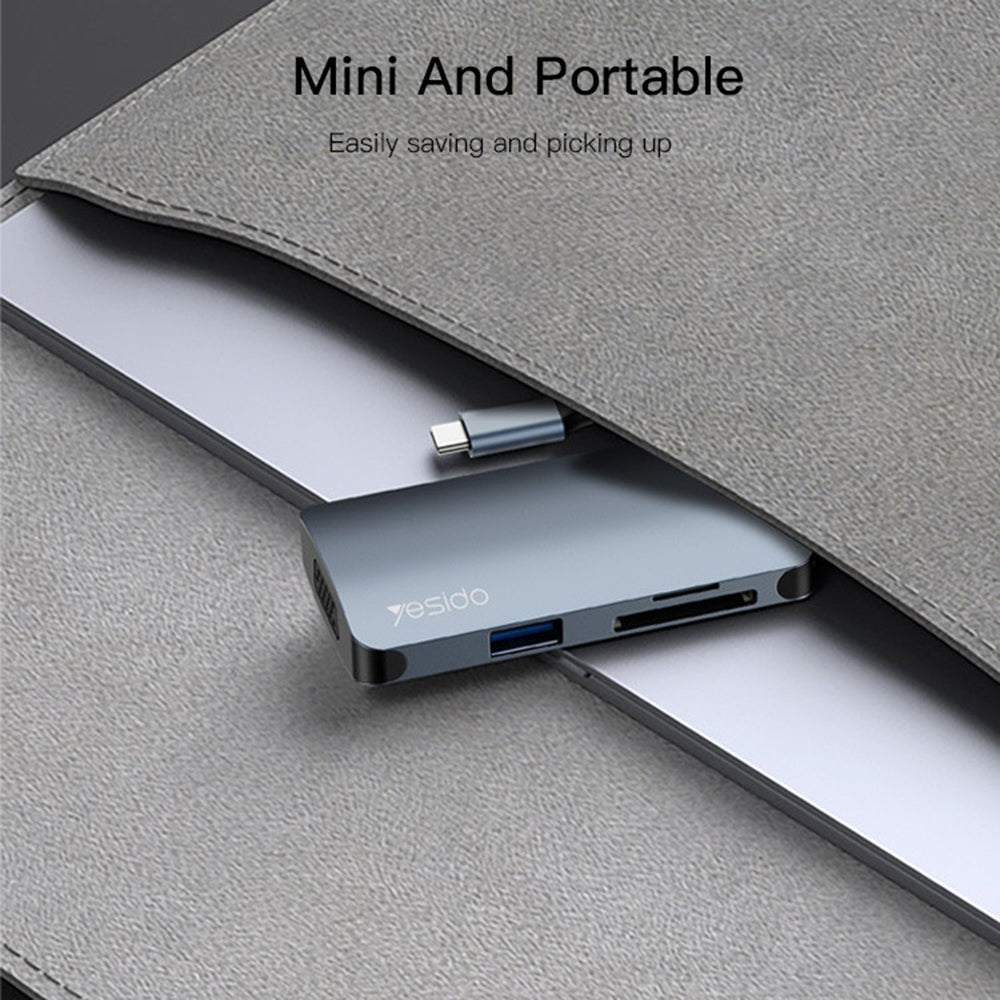 Yesido HB16 USB-C Hub, 7in1, Gray