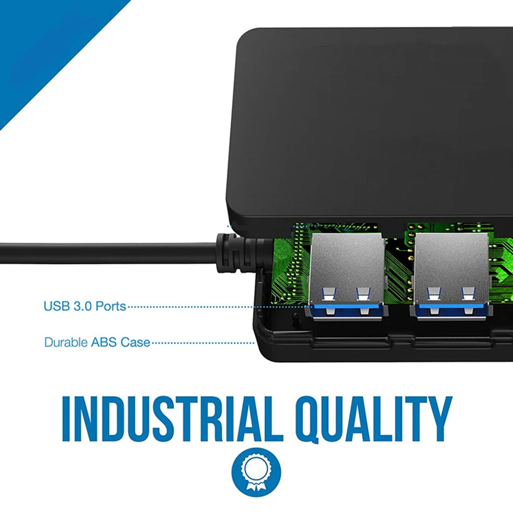 USB Hub Techsuit H15 QuantumNode, 4in1, Black