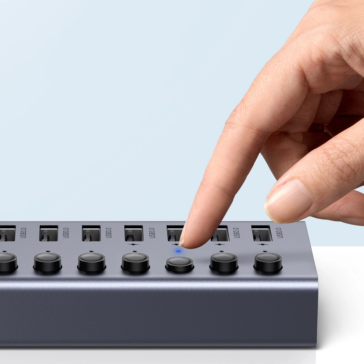 UGREEN CM481 USB Hub, 7 x USB-A 3.0, Gray