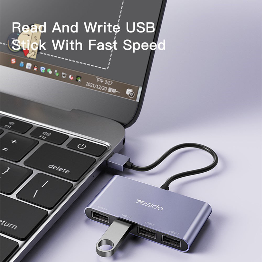 Yesido HB12 USB Hub, 4in1, Grey