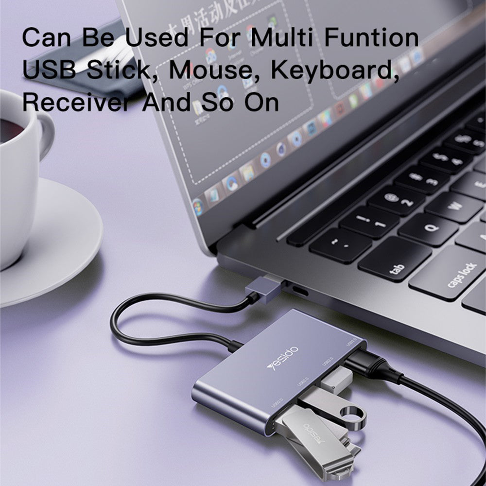 Yesido HB12 USB Hub, 4in1, Grey
