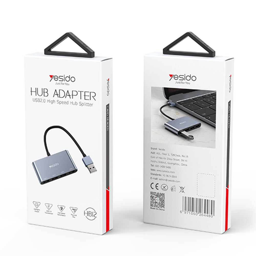 Yesido HB12 USB Hub, 4in1, Grey