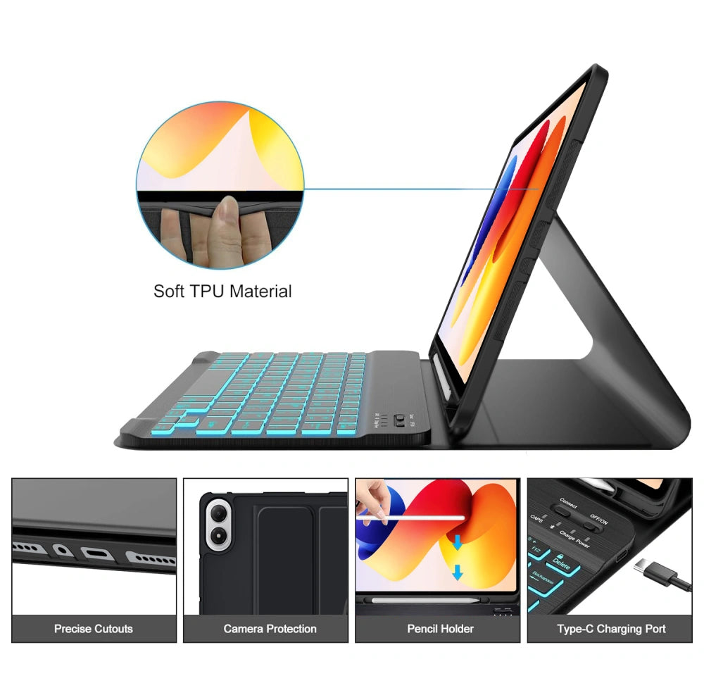 Keyboard Case for Xiaomi Poco Pad M1 / Redmi Pad 2 Pro, Tech-Protect, SC PEN, Black
