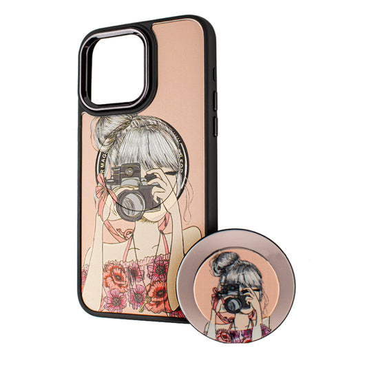 MagSafe Case for Apple iPhone 13 Pro Max, BOTER, MagPopsocket Photo Girl, Multicolor