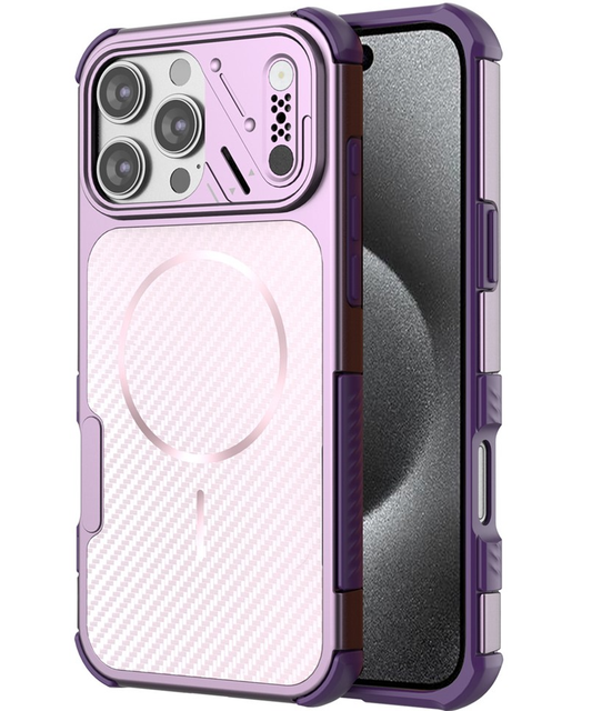 MagSafe Case for Apple iPhone 16 Pro Max, OEM, Carbon and Corner Protection, Purple