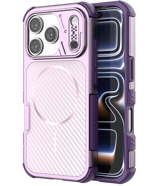 MagSafe Case for Apple iPhone 18 Pro Max / 17 Pro Max, OEM, Carbon and Corner Protection, Purple