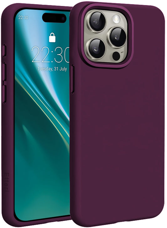 MagSafe Case for Apple iPhone 15 Pro, Etteri, Silicone Mag, Burgundy