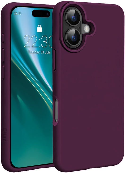 MagSafe Case for Apple iPhone 16, Etteri, Silicone Mag, Burgundy