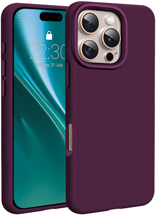 MagSafe Case for Apple iPhone 16 Pro, Etteri, Silicone Mag, Burgundy