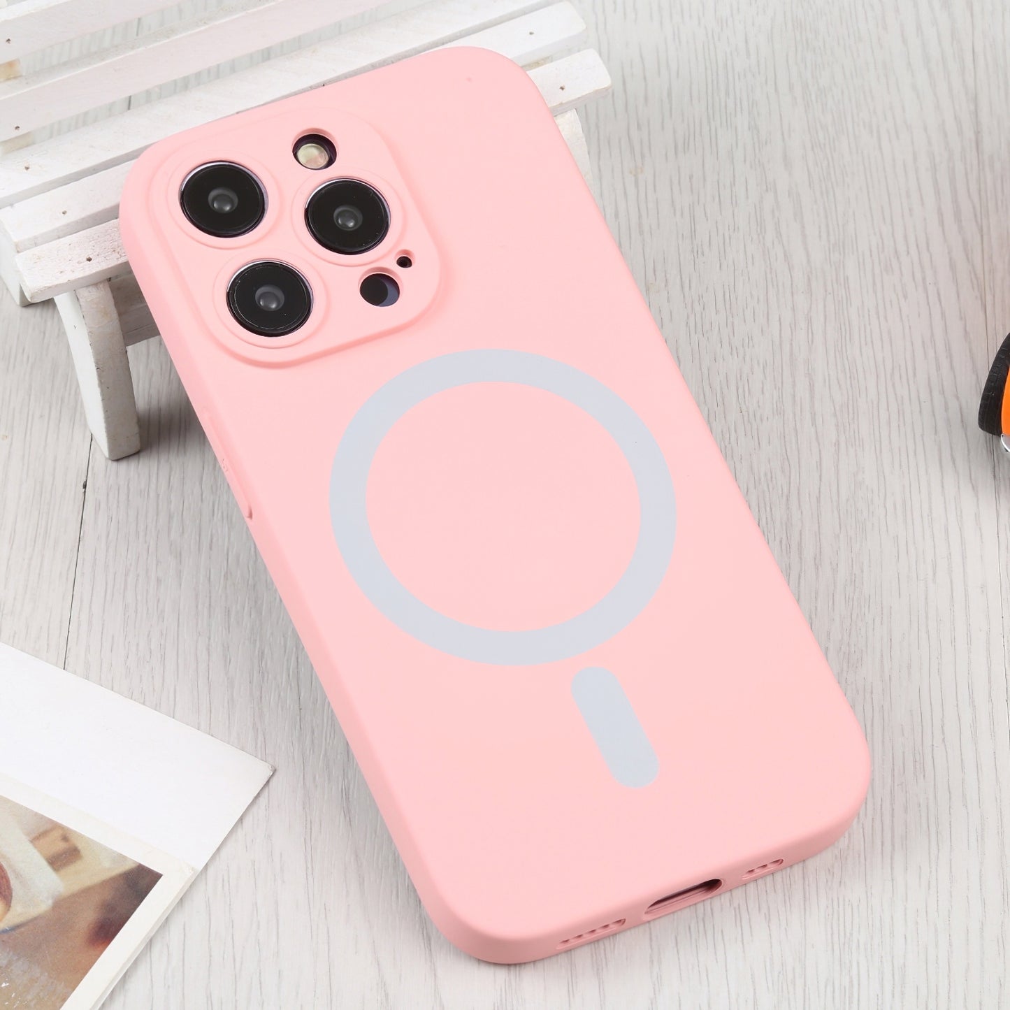 MagSafe Case for Apple iPhone 15 Pro, OEM, Liquid Silicone, Pink
