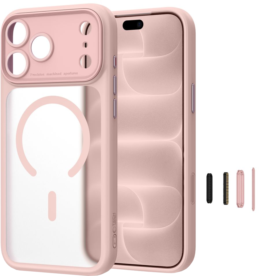 MagSafe Case for Apple iPhone 18 Pro / 17 Pro, Tech-Protect, MagPeak CC, Matte Pink