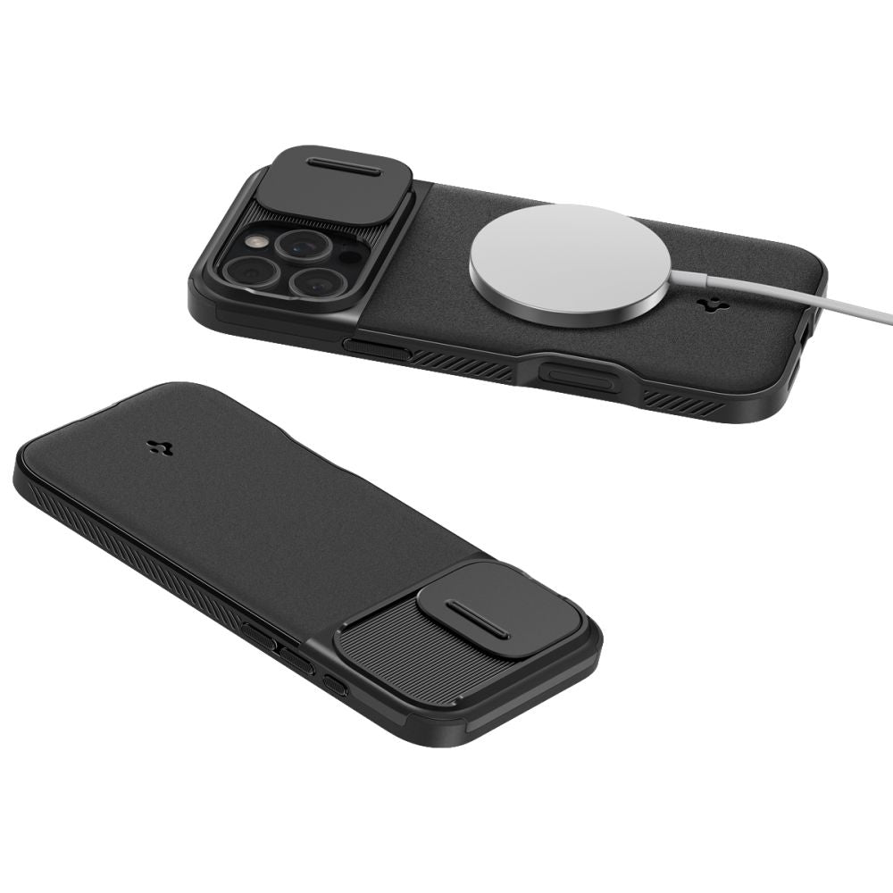 MagSafe Case for Apple iPhone 16 Pro Max, Spigen, OPTIK ARMOR, Black ACS08015 