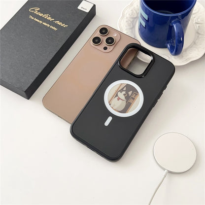 MagSafe Case for Apple iPhone 15 Pro Max, OEM, Round Screen Smart E-Ink, Black