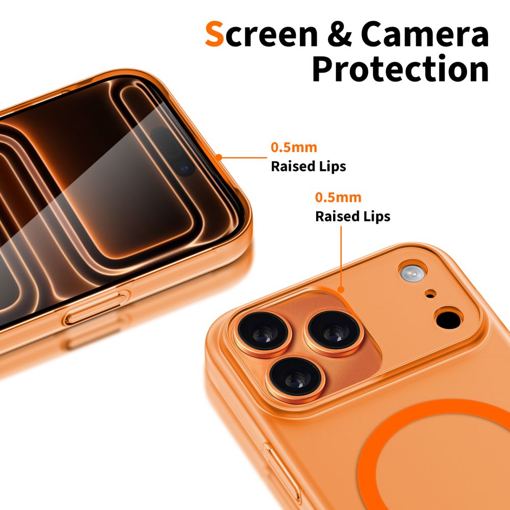 MagSafe Case for Apple iPhone 17 Pro Max, Tech-Protect, MagSlim, Matte Orange