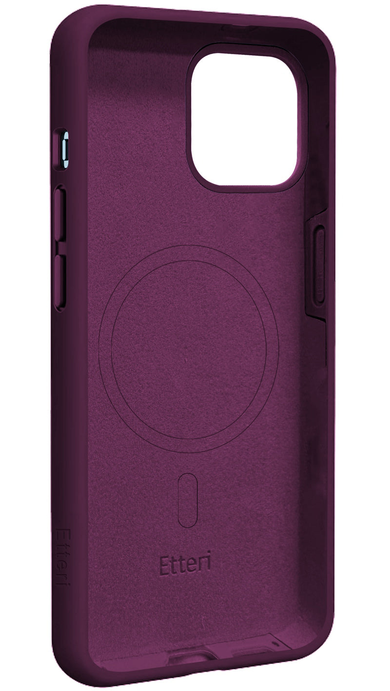 MagSafe Case for Apple iPhone 15, Etteri, Silicone Mag, Burgundy