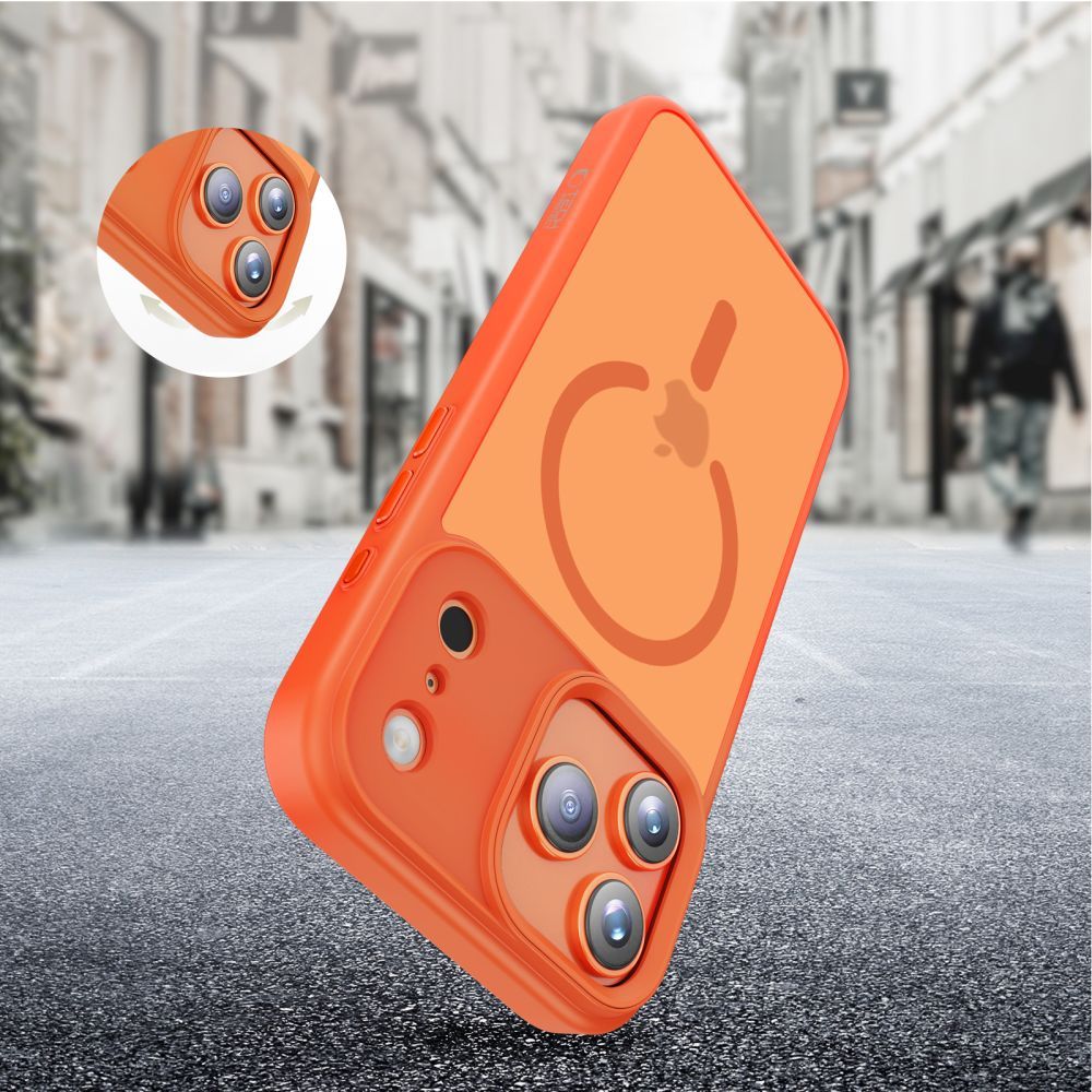 MagSafe Case for Apple iPhone 17 Pro Max, Tech-Protect, Magmat, Matte Orange