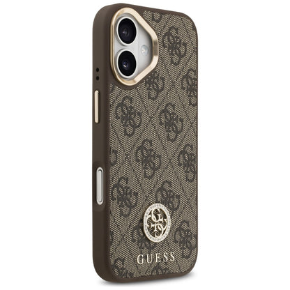 MagSafe Case for Apple iPhone 17, Guess, 4G Strass Logo with Big Strap, Brown, Resealed