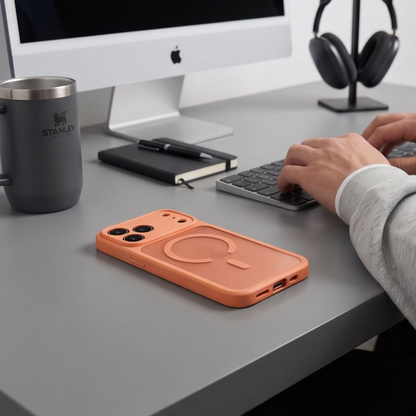 MagSafe Case for Apple iPhone 18 Pro Max / 17 Pro Max, Tech-Protect, BasicMag, Matte Orange