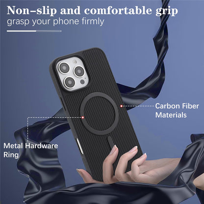 MagSafe Case for Apple iPhone 16 Pro, OEM, Carbon Metal Ring, Black