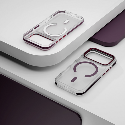 MagSafe Case for Apple iPhone 18 Pro / 17 Pro, Etteri, Icy Mag, Burgundy