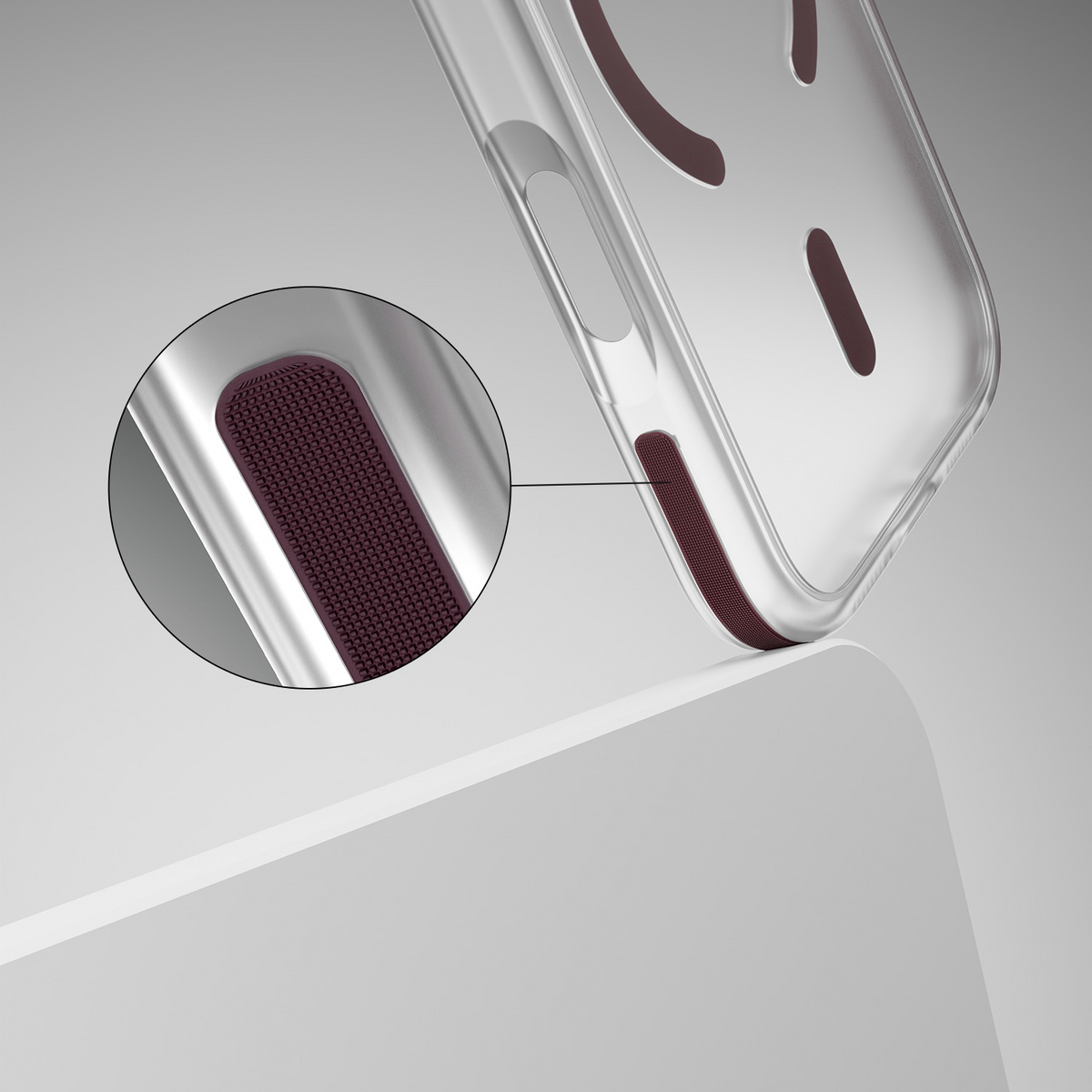 MagSafe Case for Apple iPhone 18 Pro / 17 Pro, Etteri, Icy Mag, Burgundy