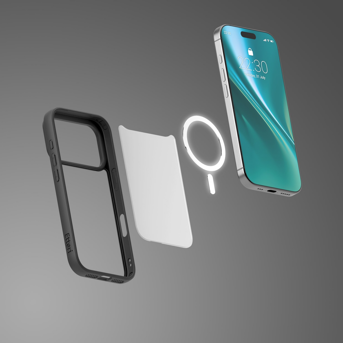 MagSafe Case for Apple iPhone 18 Pro / 17 Pro, Etteri, Matt Mag, Black