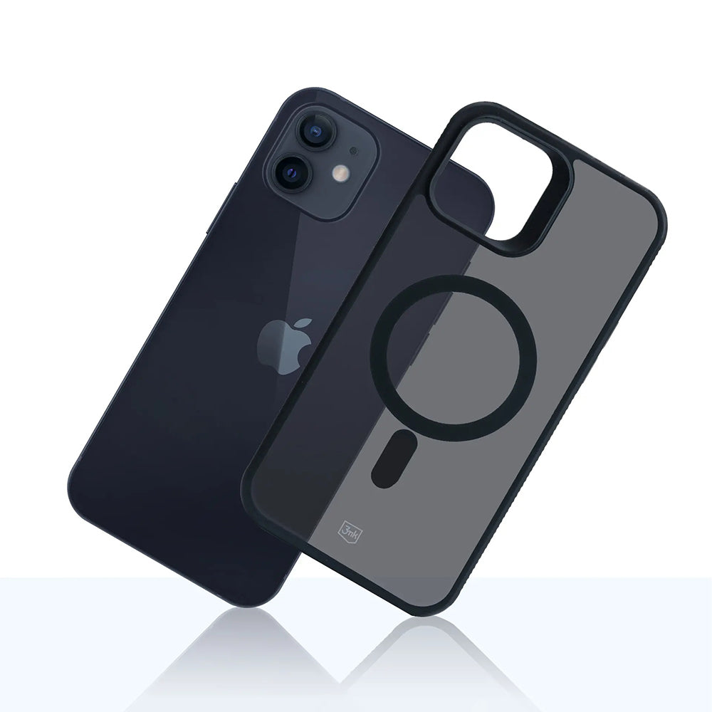 MagSafe Case for Apple iPhone 12 / 12 Pro, 3MK, Smoke MagCase, Black