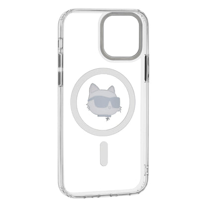 MagSafe Case for Apple iPhone 12 / 12 Pro, Karl Lagerfeld, IML Metal Choupette's Head, White